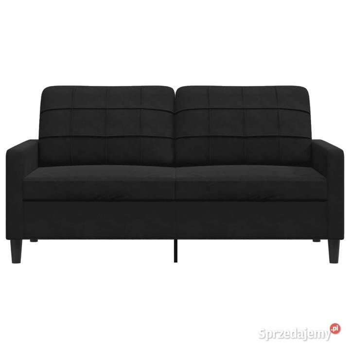 Sofa 2osobowa czarna 140 tapicerowana aksamitem Warszawa