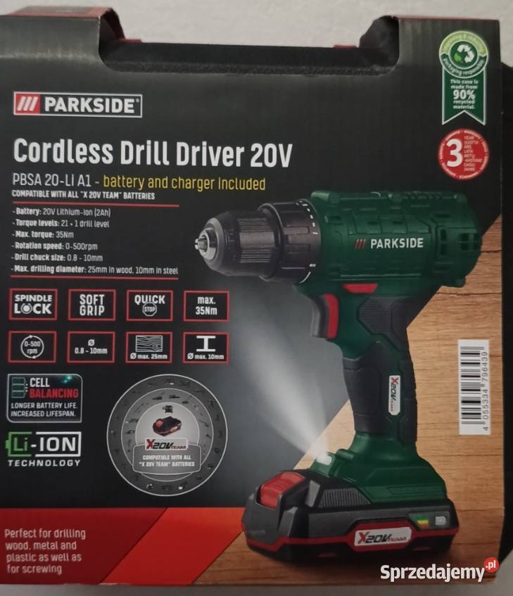 PARKSIDE PBSA 20Li A1 wiertarkowkrętarka
