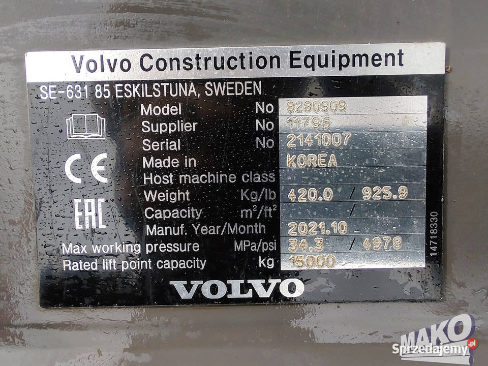 NOWE Szybkozłącze hydrauliczne Volvo S3 świętokrzyskie Ostrowiec Świętokrzyski