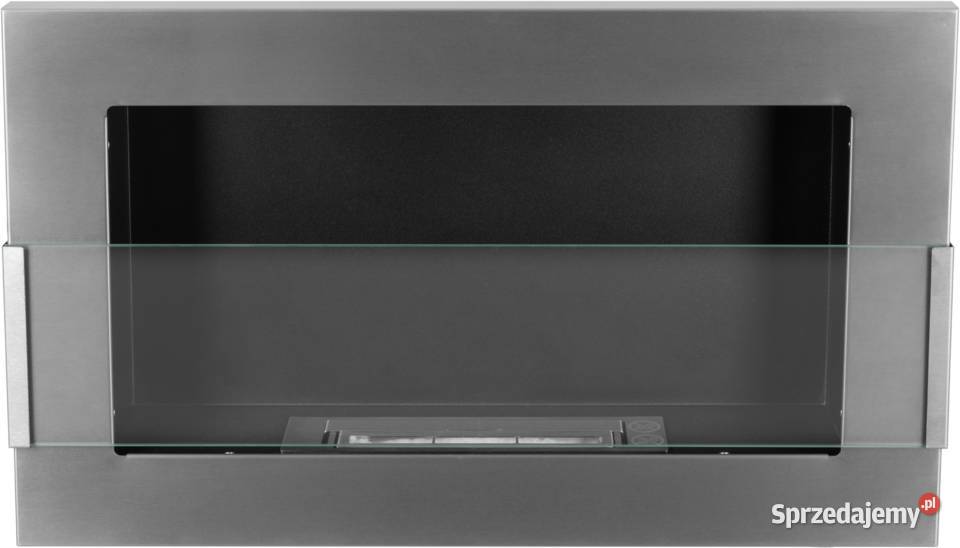 Biokominek wiszący z szybą 650x400 inox Warka