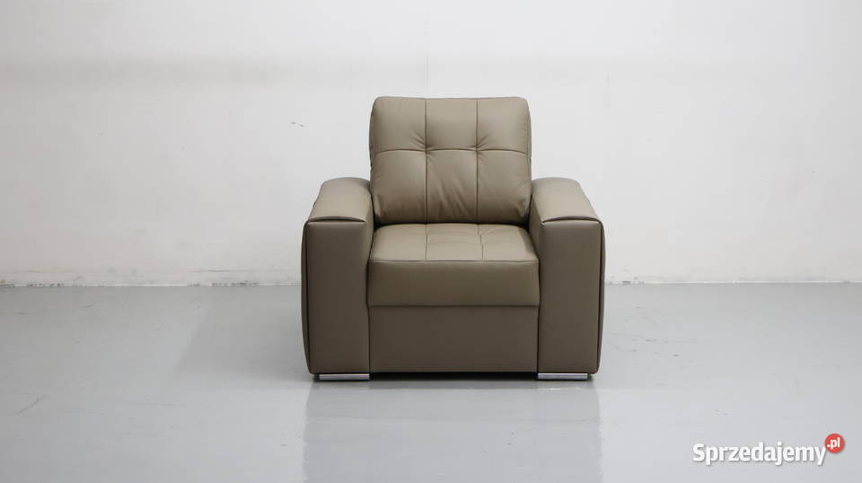 FOTEL SKÓRA naturalna MADRAS 4119 popielata Poznań