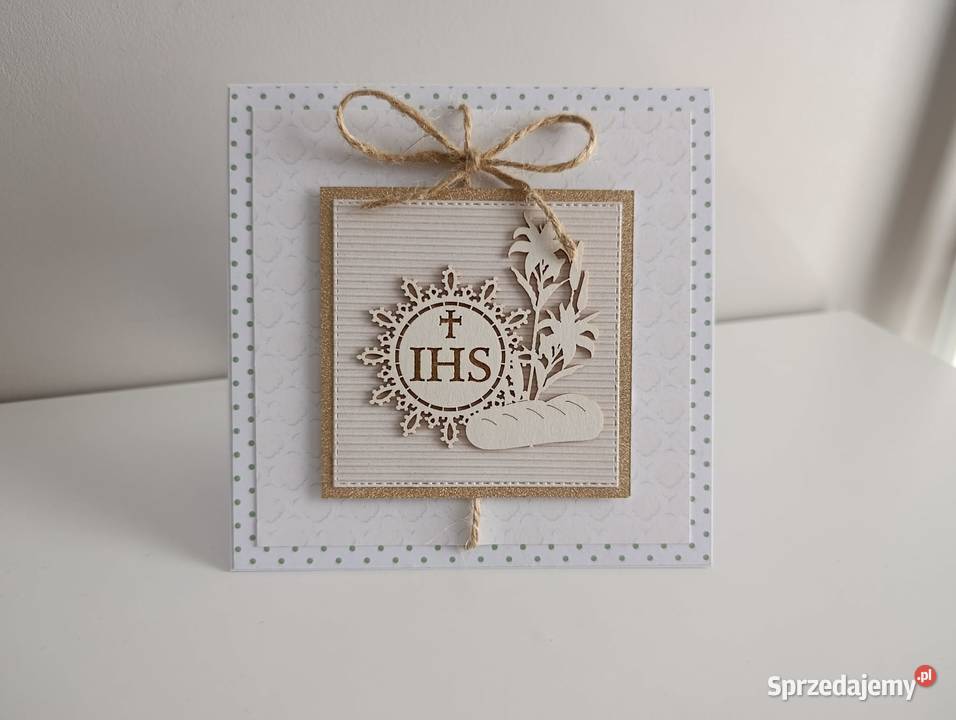 Kartka ręcznie robiona Komunia Święta handmade Łódź sprzedam