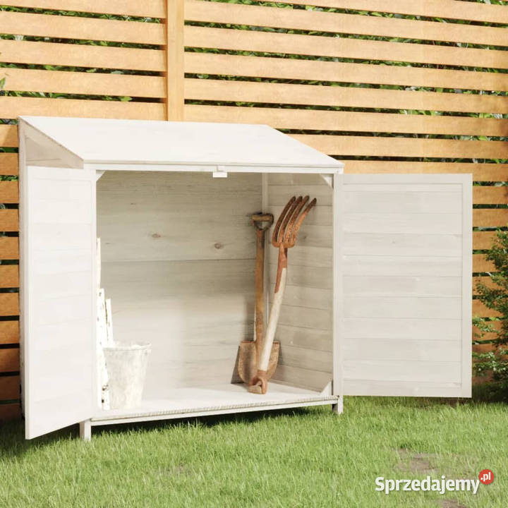 Szopa ogrodowa biała 102x52x112 lite drewno Pozostałe Warszawa