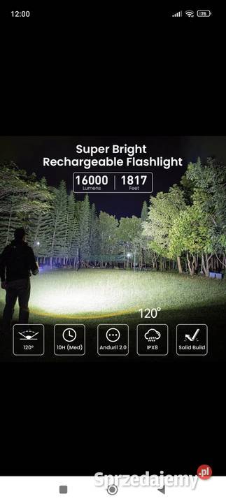 Sofirn Q8 Plus Super mocna latarka LED 16000lm małopolskie Wola Dębińska sprzedam