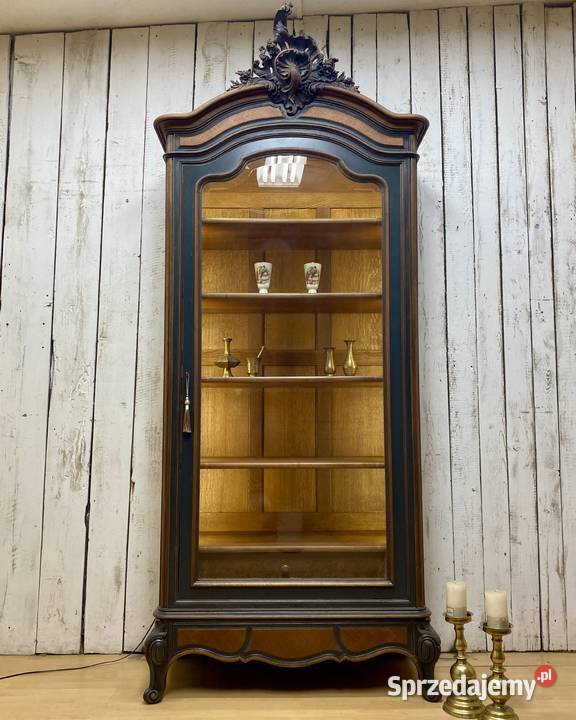 BIBLIOTEKA 1drzwiowa witryna antracyt Louis XV 50cm wielkopolskie Poznań