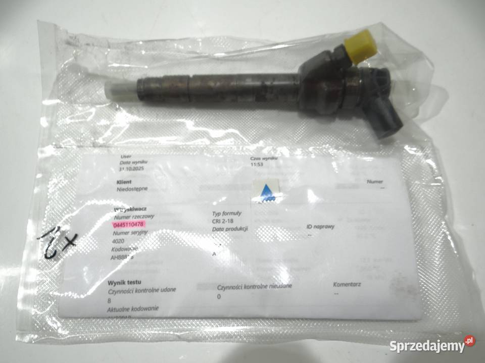 WTRYSKIWACZ BMW F10 30 D 0445110478 osobowe Strzyżewice