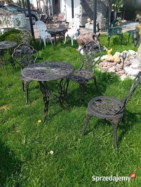 Zestaw ozdobnych mebli ogrodowych z aluminium Podławki sprzedam