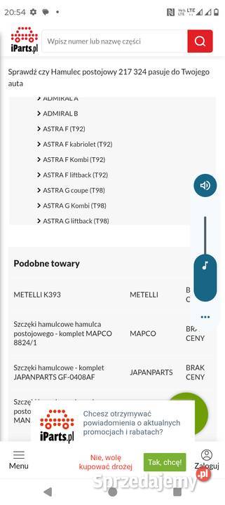 Nowe Szczęki hamulcowe hart 217323 opel astra f Wrocław