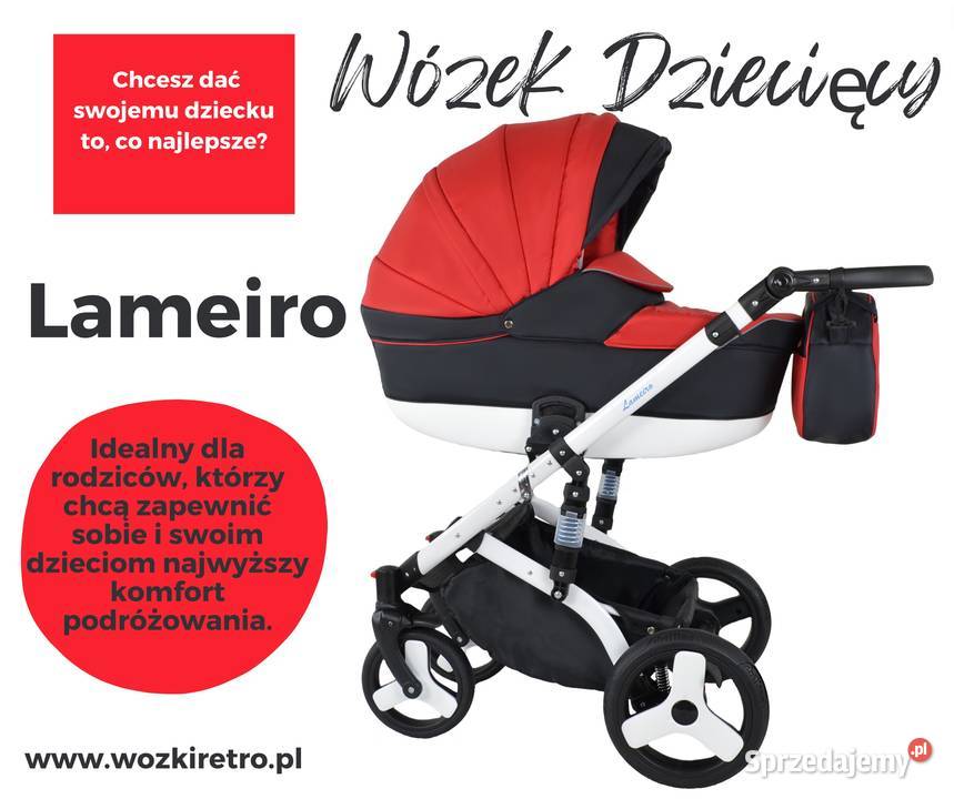 WYPRZEDAŻ Wózek Dziecięcy Lameiro 3w1 Adaptery do fotelika  Poznań sprzedam