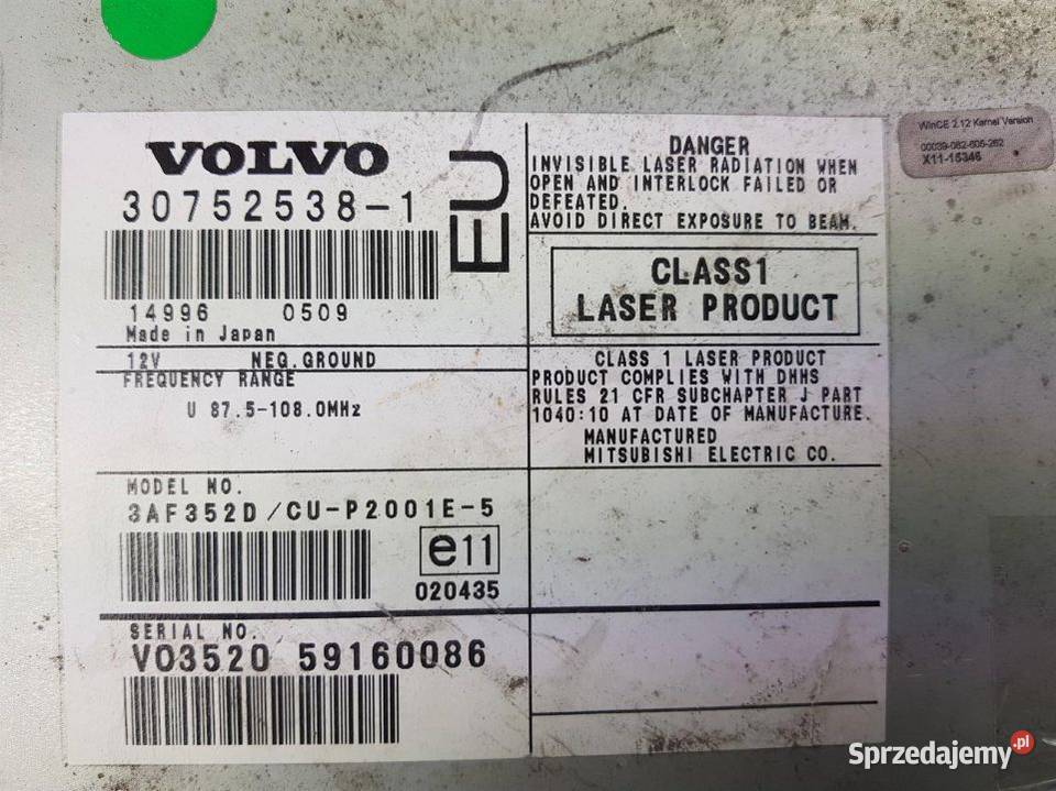 CZYTNIK NAWIGACJI 30752538 VOLVO S60 osobowe Lipno