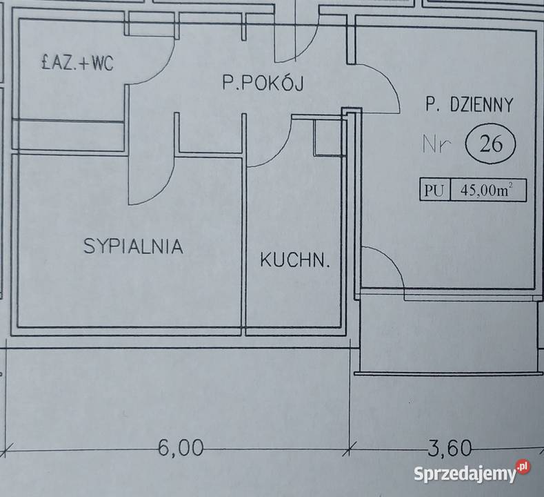 Okazja inwestycyjna 2 pokoje osobna kuchnia 45 m Kraków