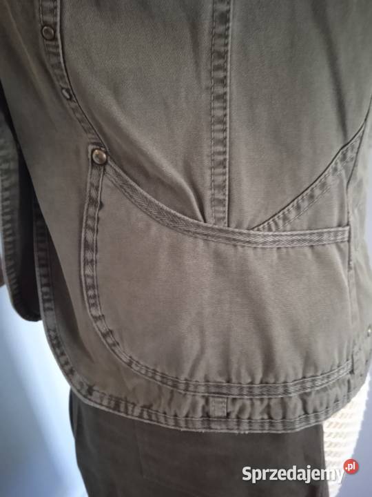 DAMSKI GARNITUR DŻINSOWY KHAKI CIEMNA OLIWKA r Odzież damska Piła