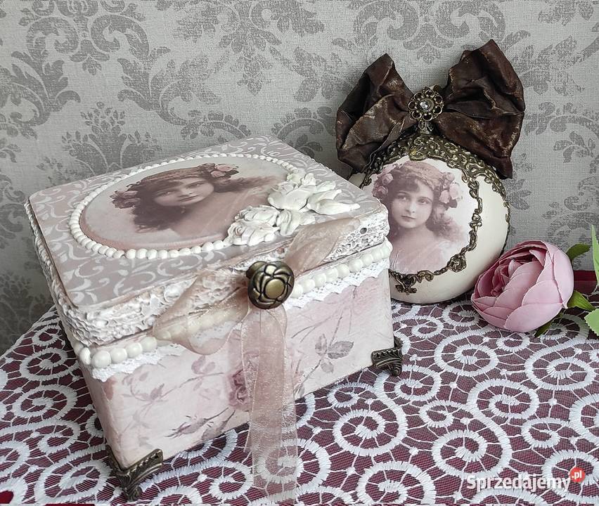 Szkatułka i medalion Rękodzieło decoupage Stalowa Wola
