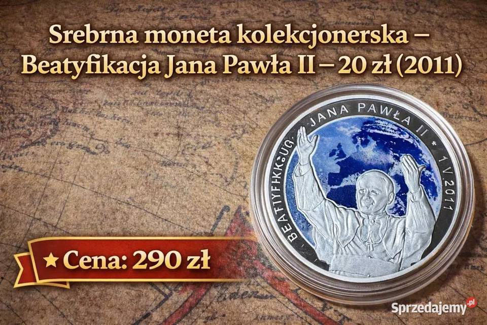 Srebrna moneta kolekcjonerska Beatyfikacja Jana mazowieckie sprzedam