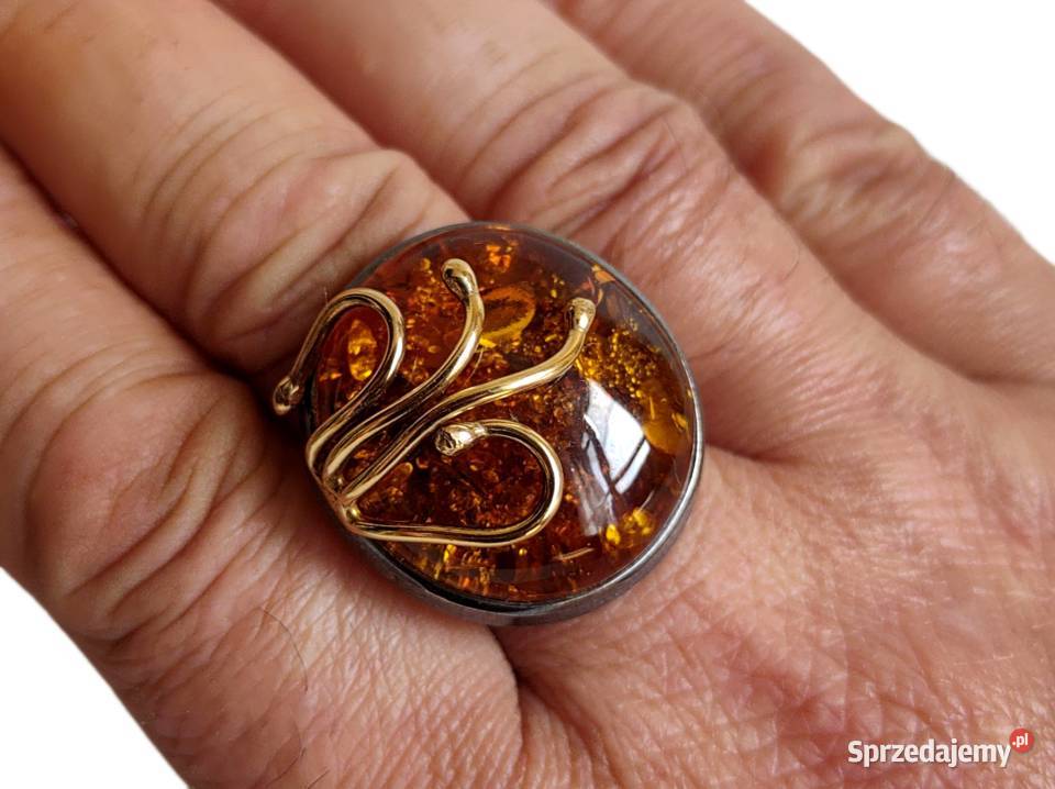 7436 Efektowny z Bursztynem w Oksydzie opolskie Kędzierzyn-Koźle