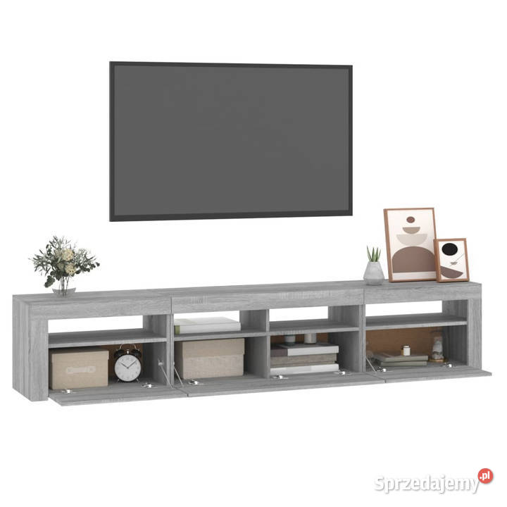 Szafka pod TV z oświetleniem LED szary dąb Warszawa