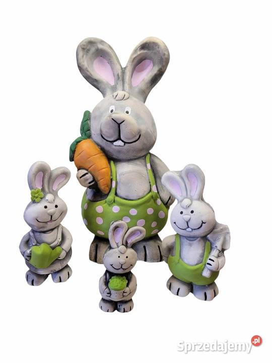 rodzinka królików króliczki gipsowe dekoracja Pozostałe zachodniopomorskie