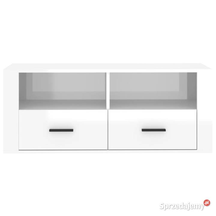 Szafka pod TV wysoki połysk biała 100x35x40 RTV