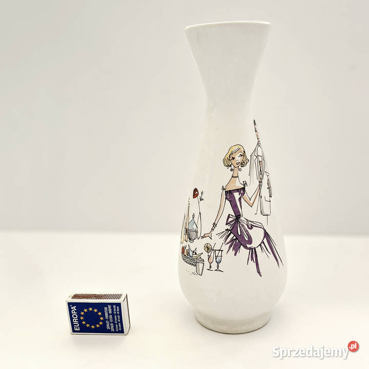 Ciekawy wazon ceramiczny Bay Keramik Niemcy lata Warszawa