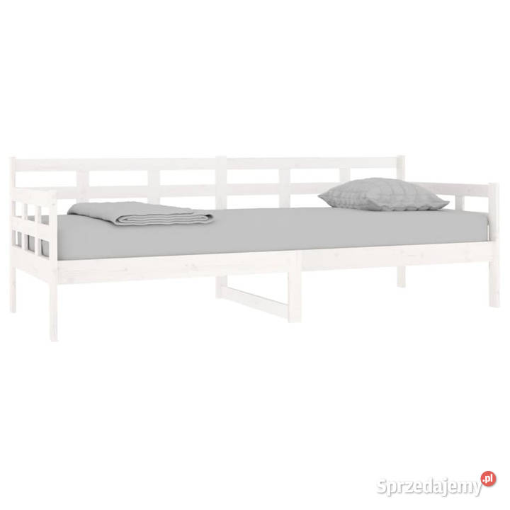 Łóżko dzienne białe lite drewno sosnowe 80x200