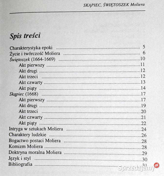 Komedie Skąpiec Świętoszek Moliera Irena Nowacka Chełm