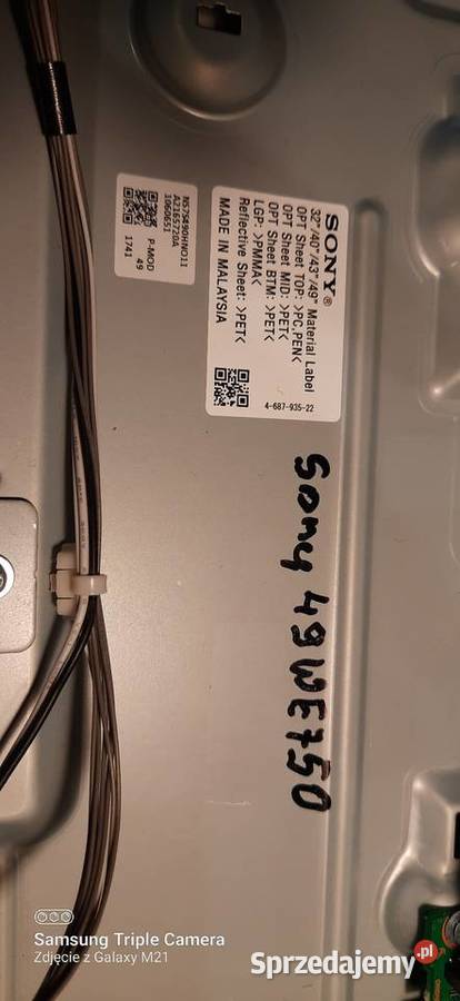 Sony KDL49WE750 NA CZĘŚCI śląskie Sosnowiec