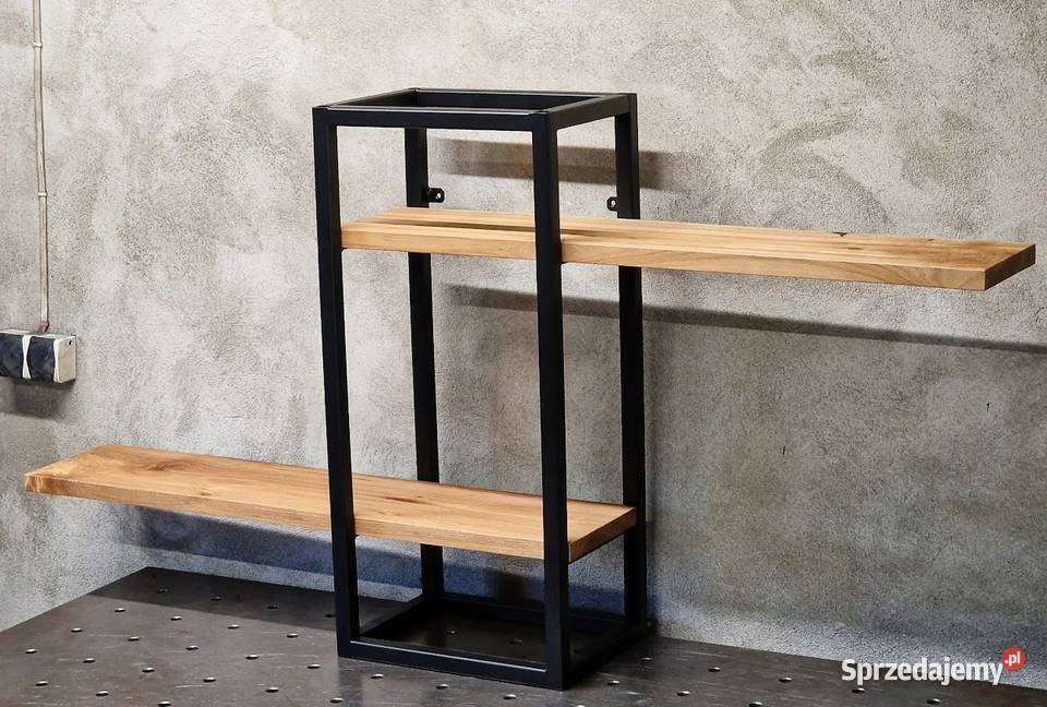półka wisząca Dębowa dąb loft naturalne drewno