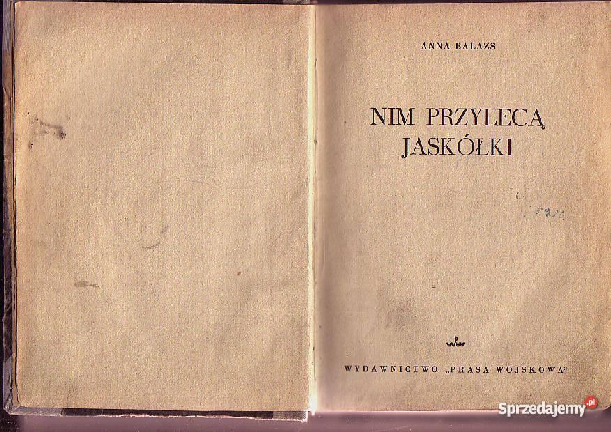 5422 NIM PRZYLECĄ JASKÓŁKI ANNA BALAZS Czyrna