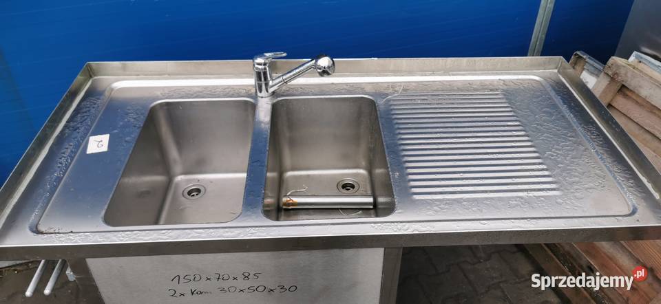 Zlew 2 komorowy 150x70x85 komory 30x50x30 Gastronomia Krotoszyn