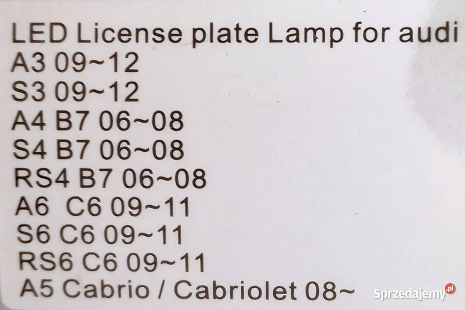 LAMPKI LED TABL REJESTRACYJNEJ AUDI A3 A4A5 A6