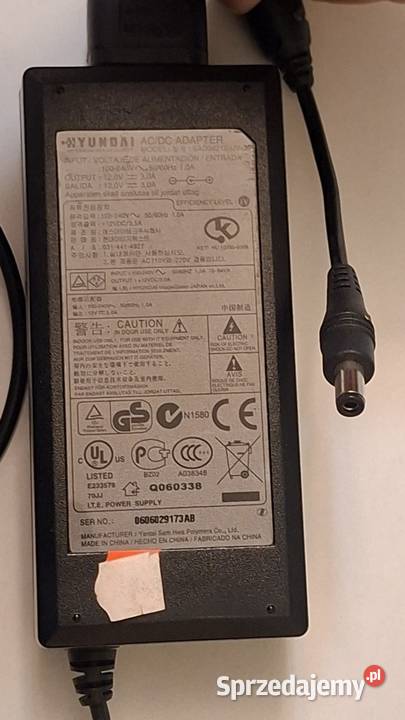 Zasilacz Hyundai ACDC Adapter SAD04212UV36 z Zielona Góra sprzedam