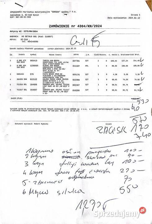 Sprzedam Volkswagen Golf 5 14 benzyna gaz 2004 wielkopolskie Konin