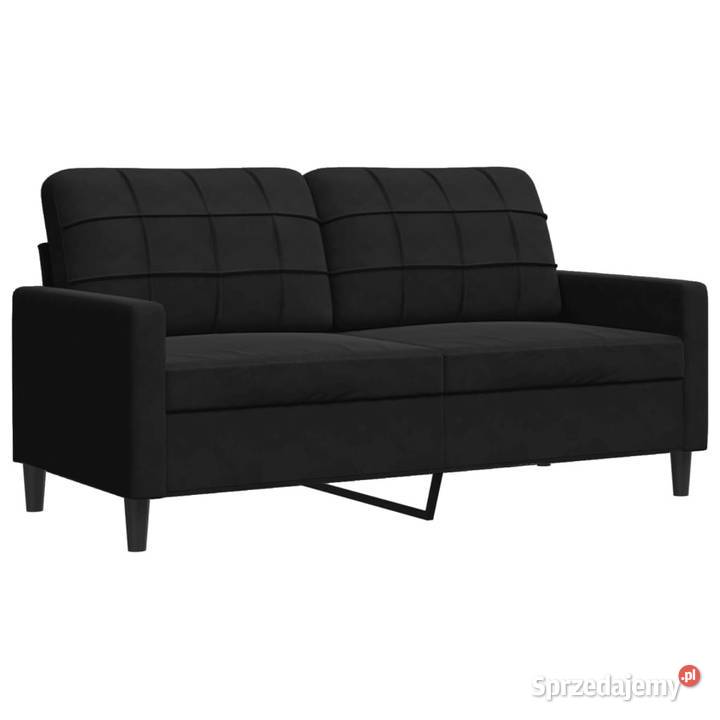 Sofa 2osobowa czarna 140 tapicerowana aksamitem Warszawa