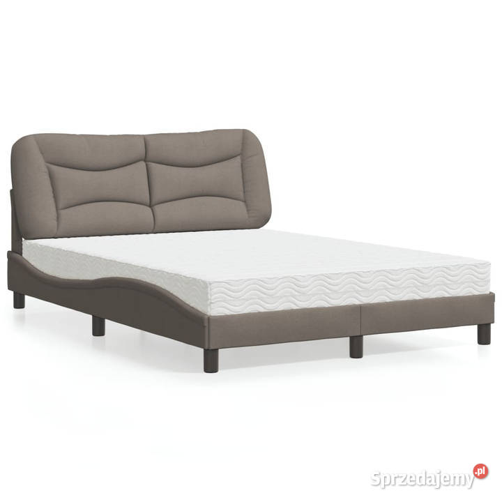 Łóżko z materacem taupe obite tkaniną 140x190 Warszawa