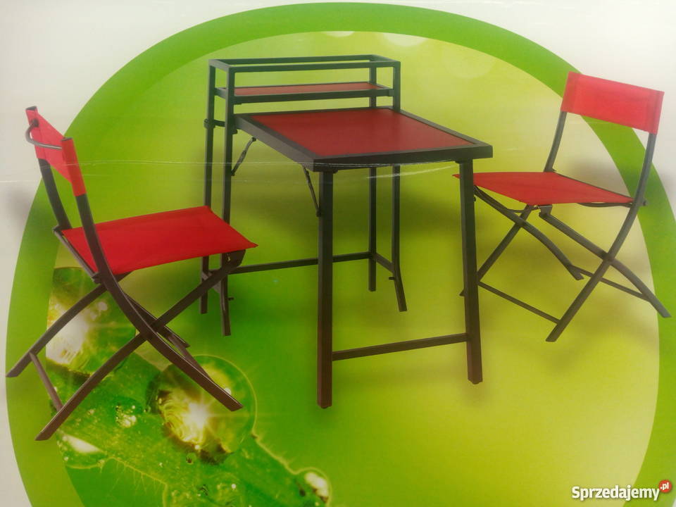 NAJTANIEJ Zestaw Mebli Balkonowych Stół Dwa metal Meble ogrodowe Zabrze