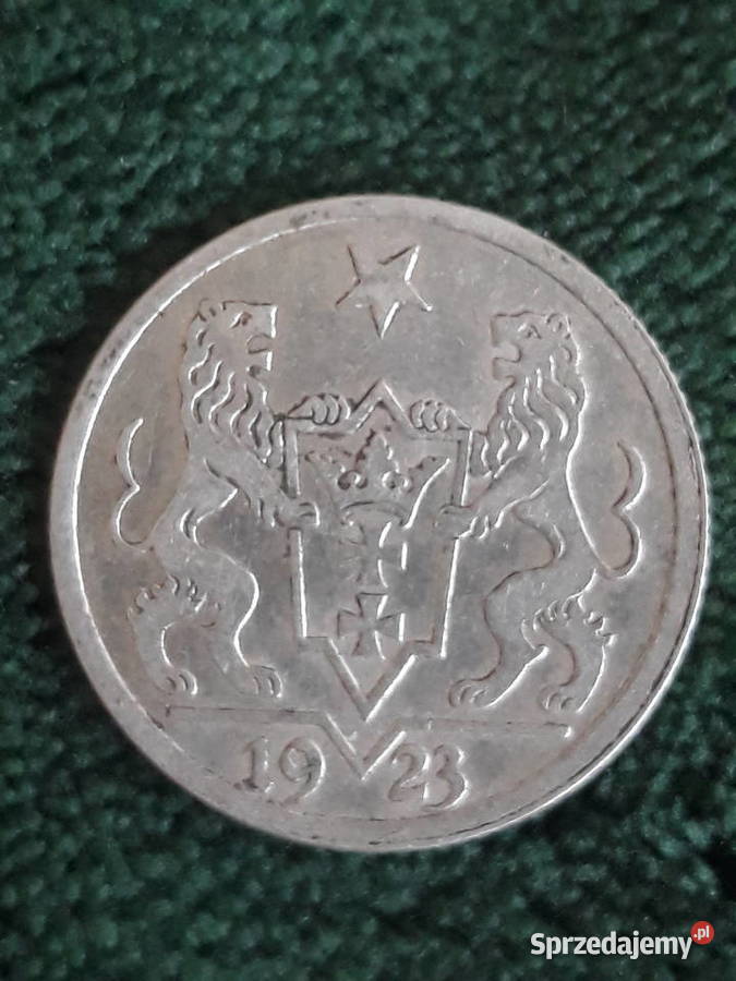 1 Gulden W M Gdańsk 1923 r 2 piękne wielkopolskie Konin