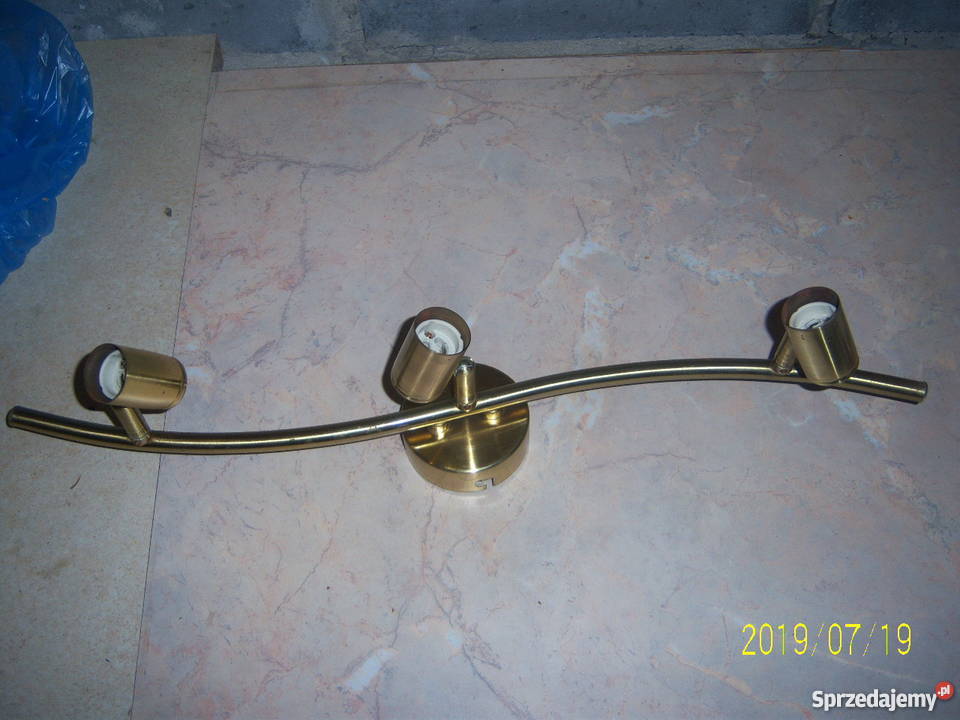 Lampa kinkiet potrójna złota Kielce