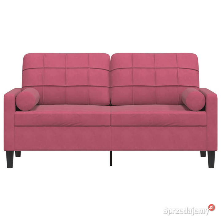 2osobowa sofa z poduszkami winna czerwień 140 Sofy i kanapy