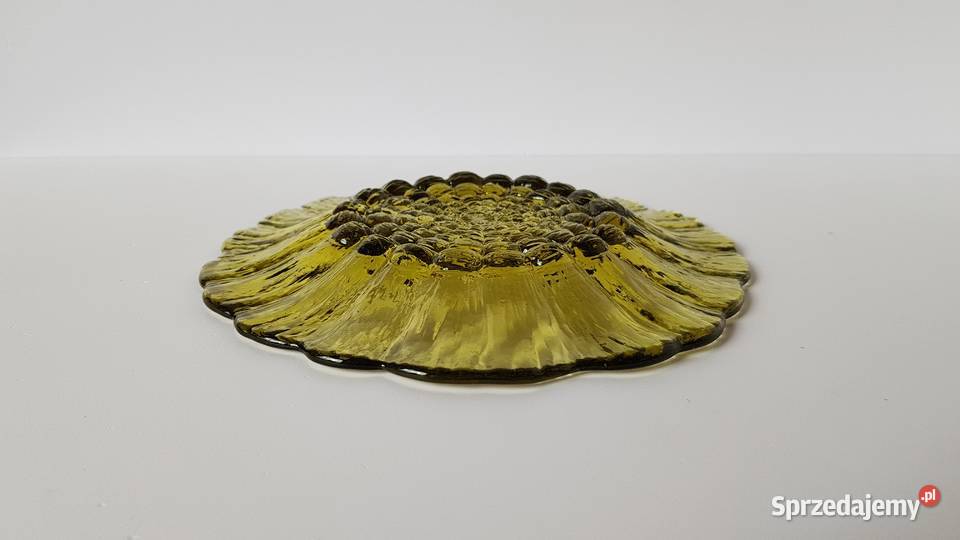 Talerzyk Cora Ząbkowice kolorowe szkło PRL Porcelana i szkło