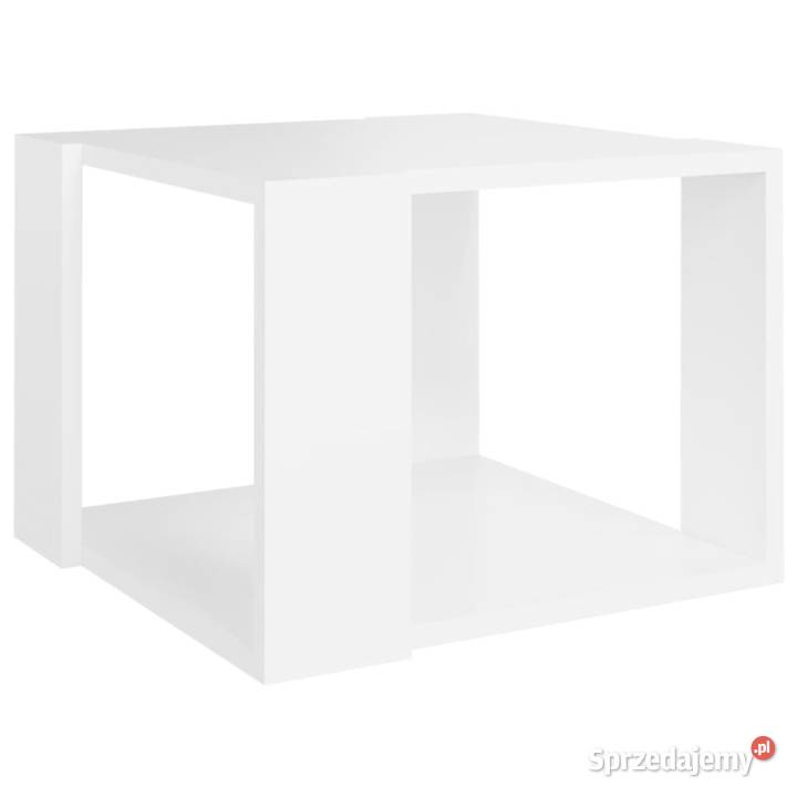 Stolik kawowy biały 40x40x30 materiał Dom i Ogród