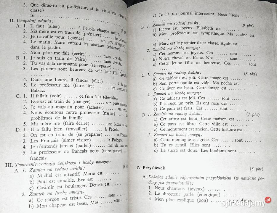 Testy w języku francuskim Jan Duliniec Rok wydania 1983 sprzedam