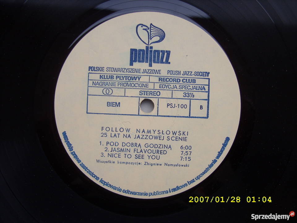 LP Jazz FOLLOW NAMYSLOWSKI25 LAT NA JAZZ Wołów