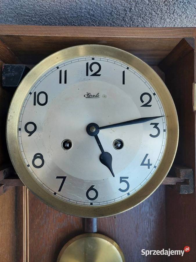 Stary zegar ścienny FHS Hermle mały sprawny film Tczew