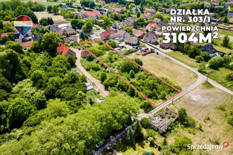 Działka z WZ pow 3104 m media 66zł/m2 Letnica
