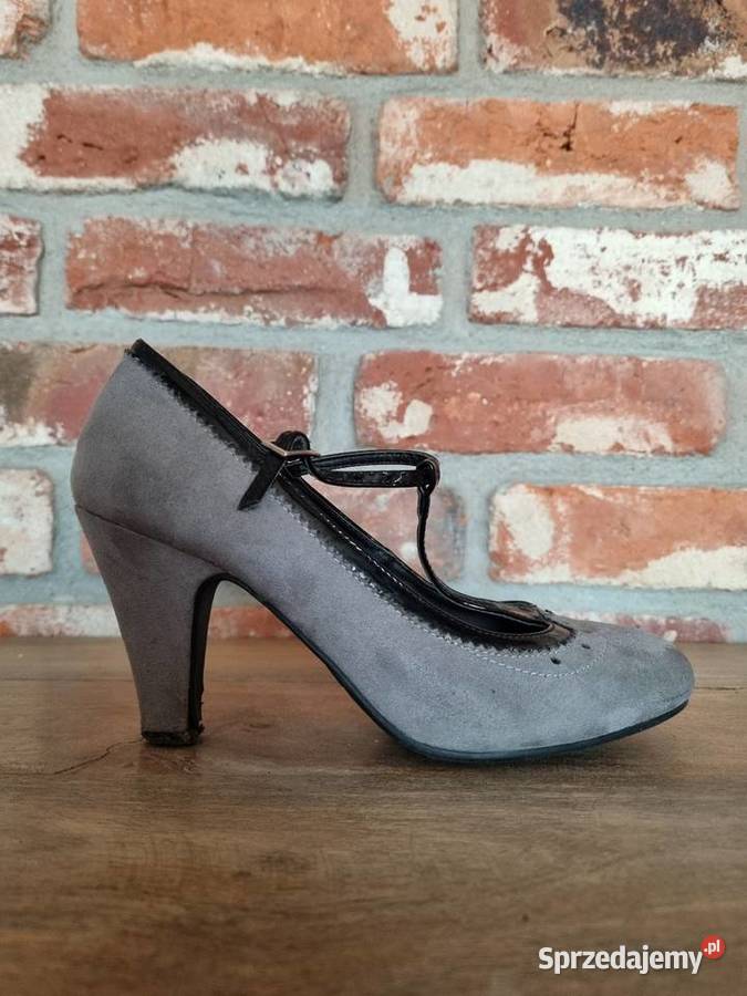 Szare czółenka na obcasie mazowieckie Warszawa