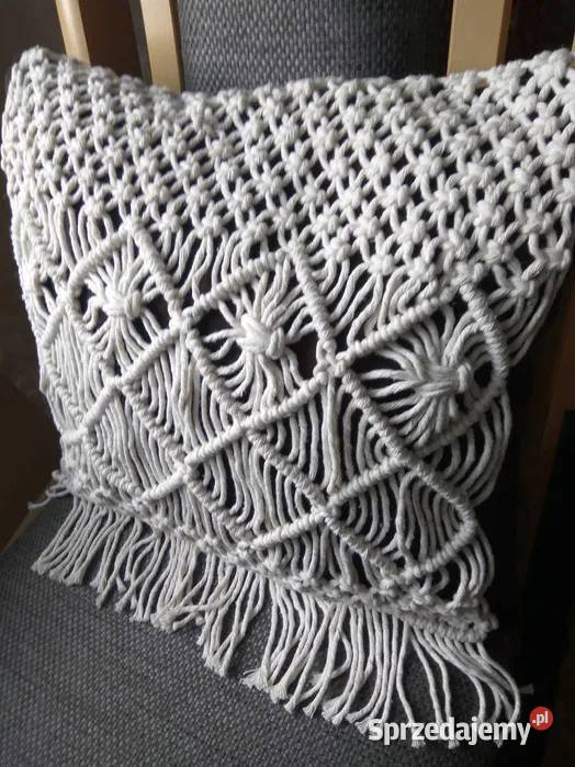 Poszewka ozdobna makrama 37x37 sznurek Dom i Ogród Bachorzyn