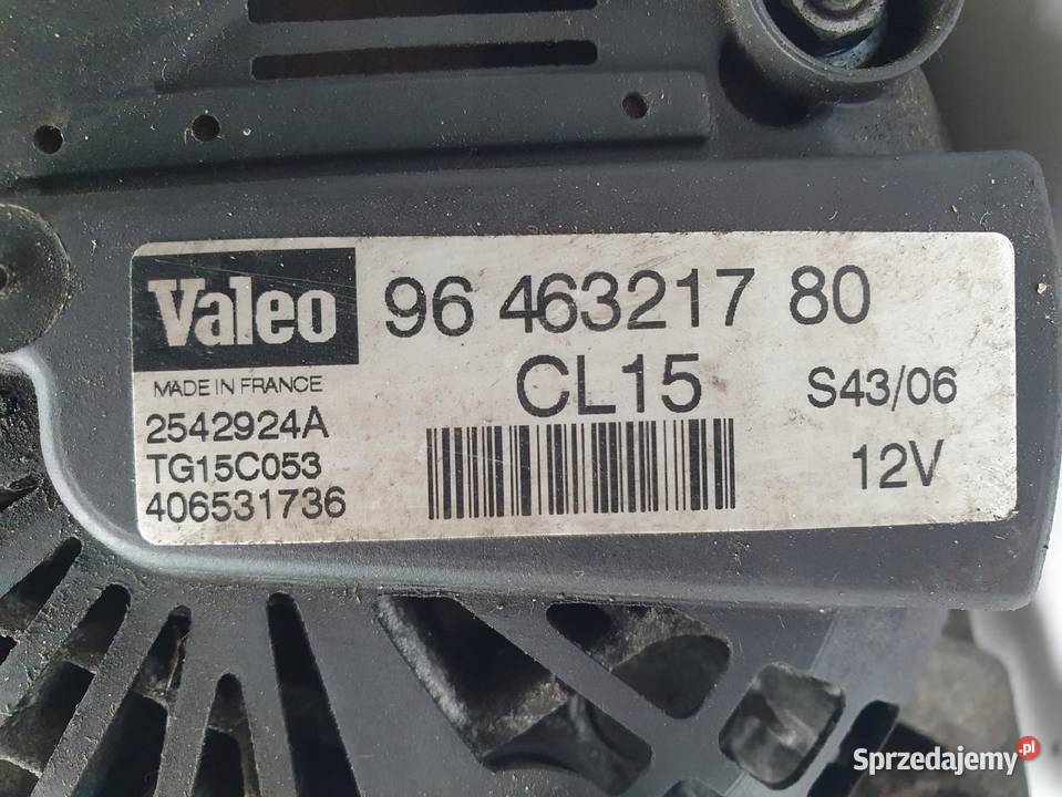 ALTERNATOR Citroen C4 16 HDI Valeo 9646321780 Chełm
