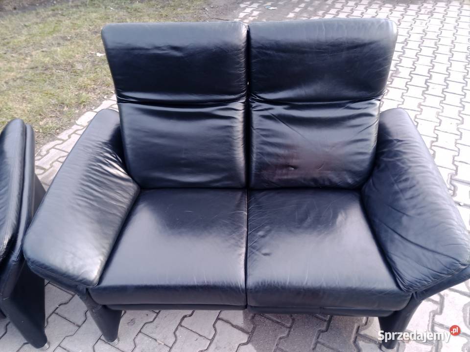 Komplet Rozkładany RELAX 321 i Stolik Skóra Kozy