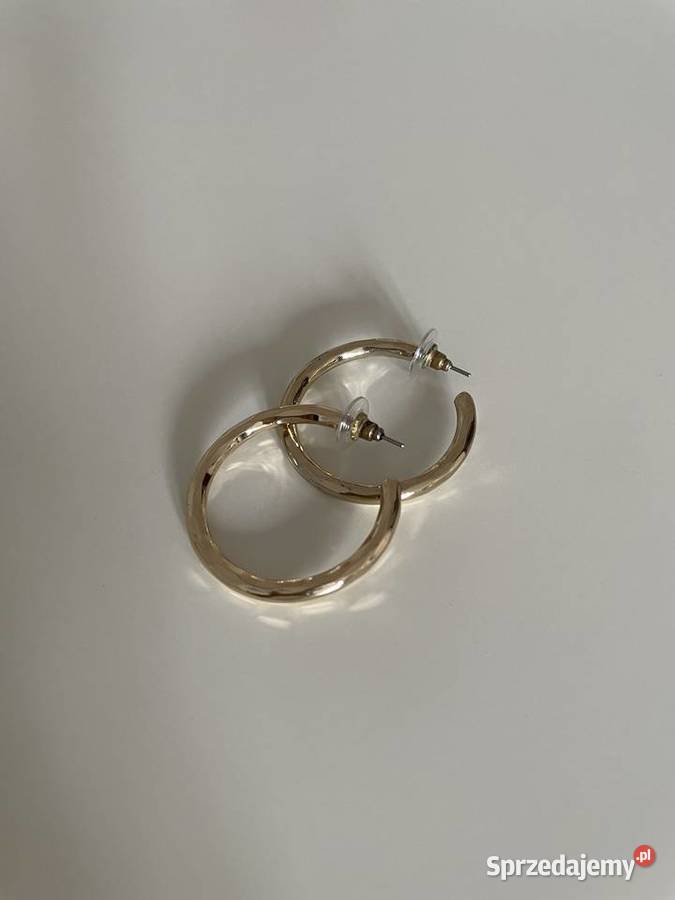 Złote kolczyki koła raw cut Parfois Ząbki