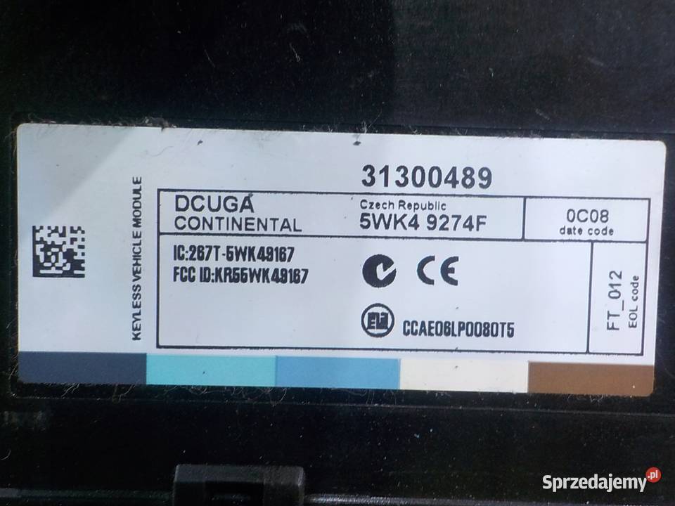 VOLVO C30 LIFT 16 D 10r modul sterownik KEYLESS Suków